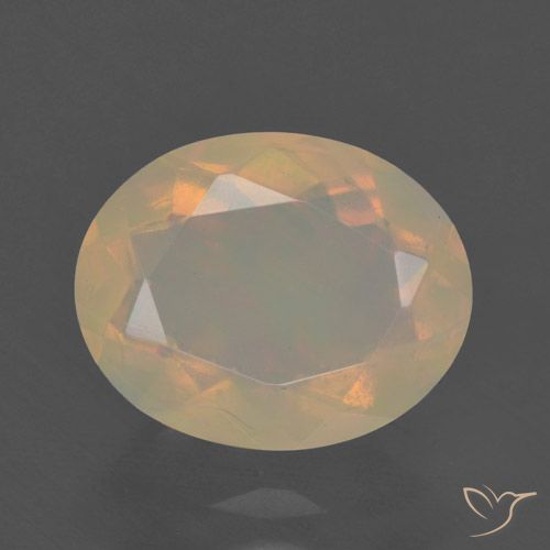 1.57ct 자연스러운 다색 오팔, 타원형, 투명한