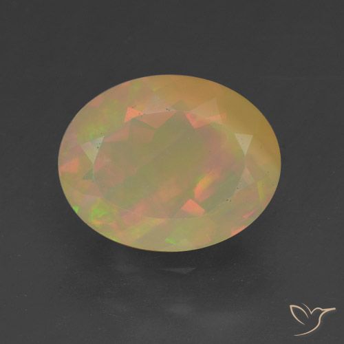 1.46ct 자연스러운 다색 오팔, 타원형, 투명한