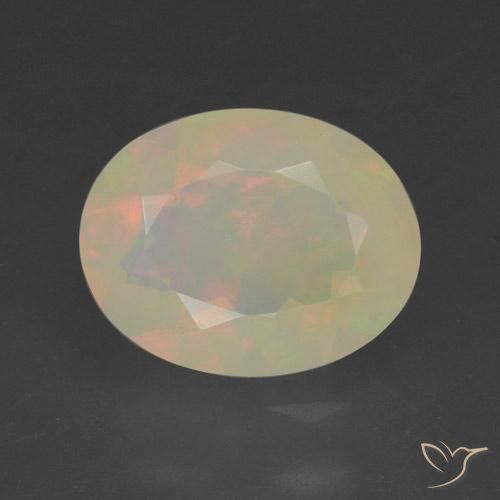 1.13ct 자연스러운 다색 오팔, 타원형, 투명한