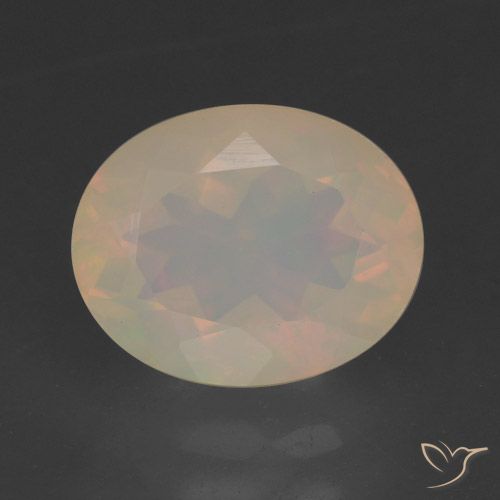 1.92ct 자연스러운 다색 오팔, 타원형, 투명한