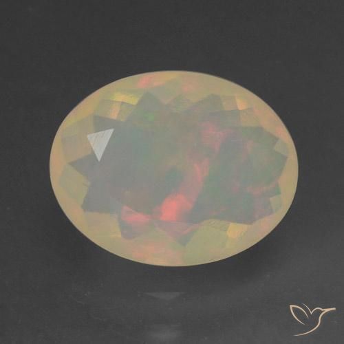 1.31ct 자연스러운 다색 오팔, 타원형, 투명한