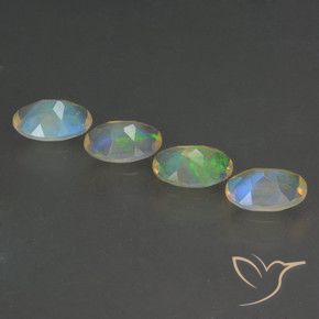 1.47캐럿 천연 다색 오팔 보석, 타원형, 투명한