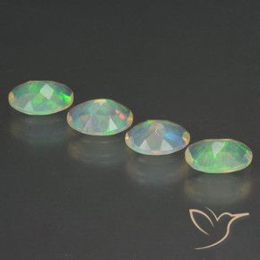 1.54캐럿 천연 다색 오팔 보석, 타원형, 투명한