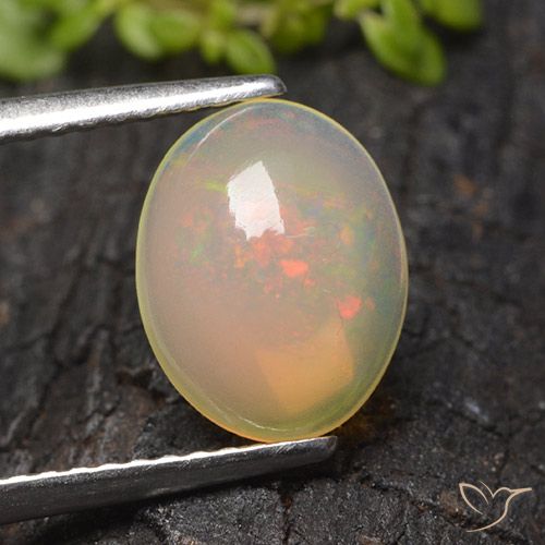 1.48ct 자연스러운 다색 오팔, 타원형, 투명한