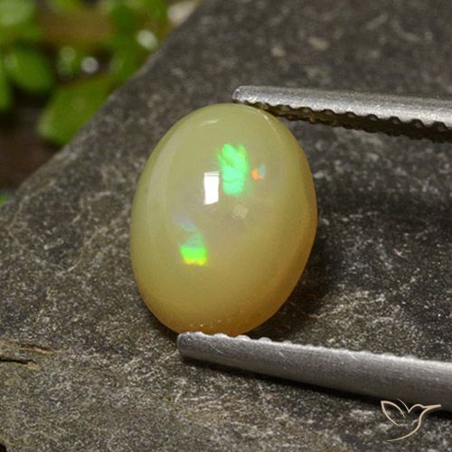 1.37ct 자연스러운 다색 오팔, 타원형, 투명한