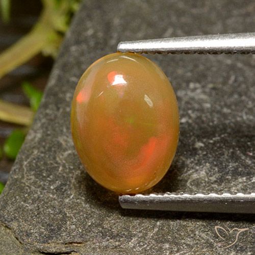 0.93ct 자연스러운 다색 오팔, 타원형, 투명한