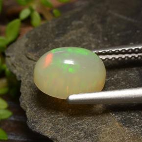 1.46캐럿 천연 다색 오팔, 타원형 컷, 투명한