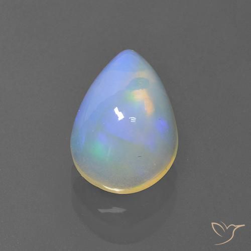 1.86ct 자연스러운 다색 오팔, 배 모양, 투명한