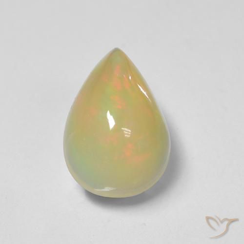 1.48ct 자연스러운 다색 오팔, 배 모양, 투명한
