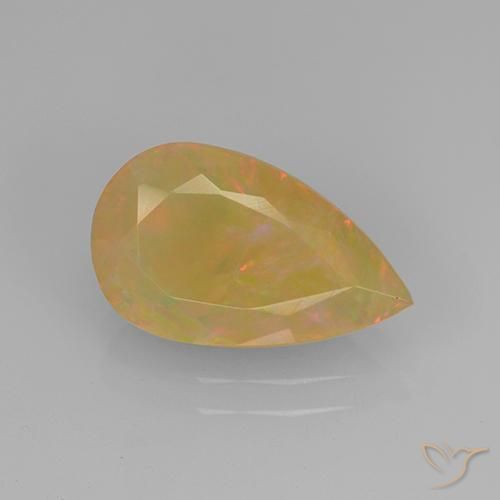1.67ct 자연스러운 다색 오팔, 배 모양, 투명한