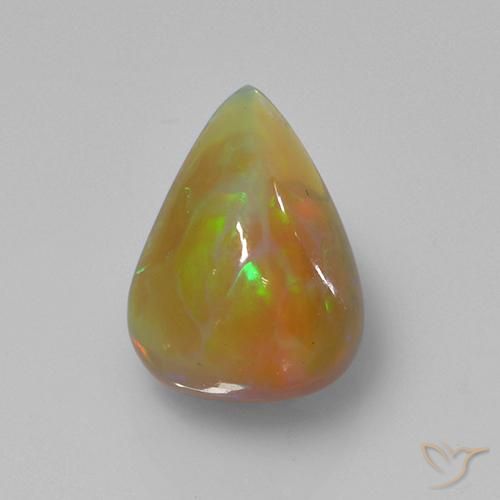 2.74ct 자연스러운 다색 오팔, 배 모양, 투명한