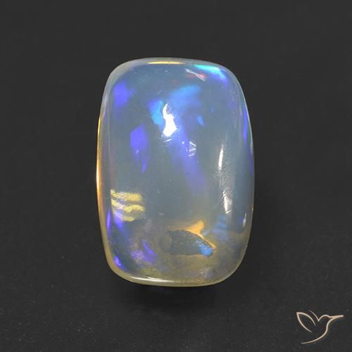3.39ct 자연스러운 다색 오팔, 방석, 투명한