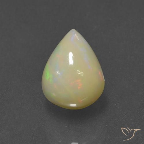 1.70ct 자연스러운 다색 오팔, 배 모양, 투명한