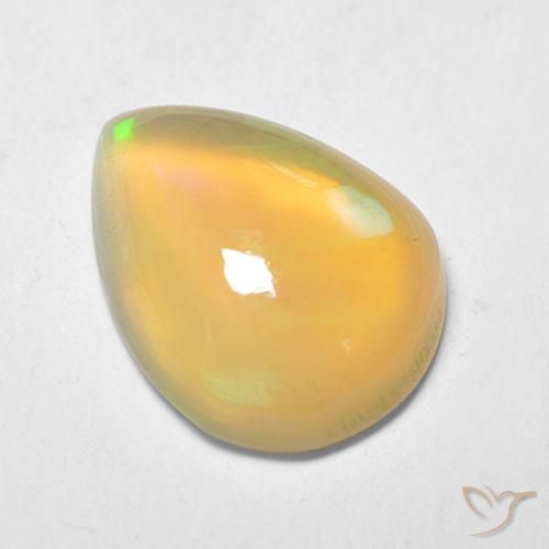 1.21ct 자연스러운 다색 오팔, 배 모양, 투명한