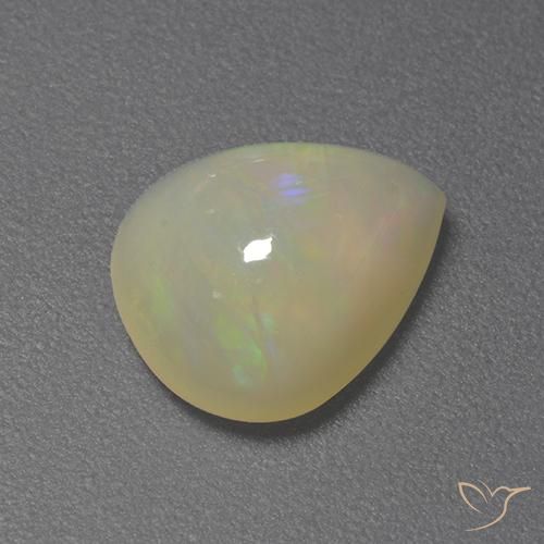 1.55ct 자연스러운 다색 오팔, 배 모양, 투명한