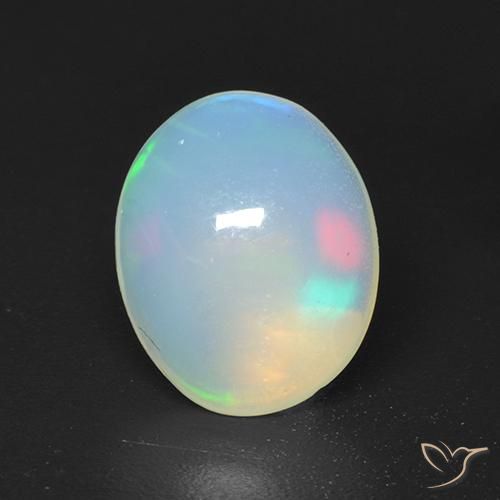 1.43ct 자연스러운 다색 오팔, 타원형, 투명한