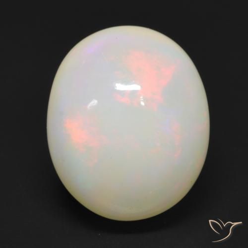 3.49ct 자연스러운 다색 오팔, 타원형, 투명한