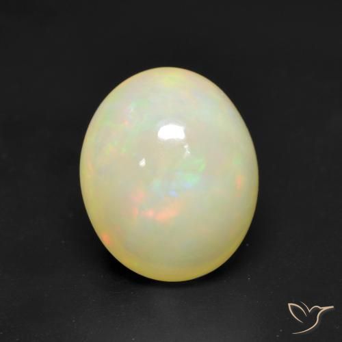 2.90ct 자연스러운 다색 오팔, 타원형, 투명한