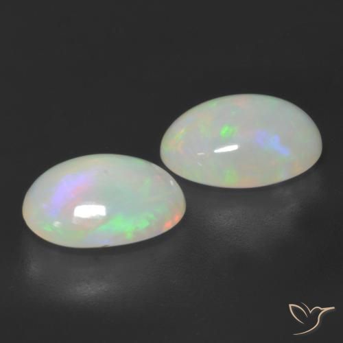 3.88캐럿 천연 다색 오팔 보석, 타원형, 투명한