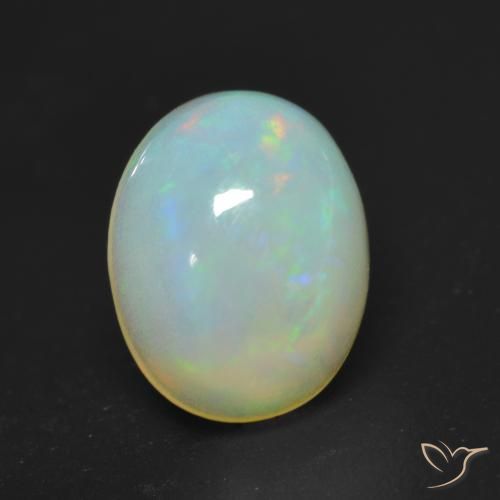 1.14ct 자연스러운 다색 오팔, 타원형, 투명한