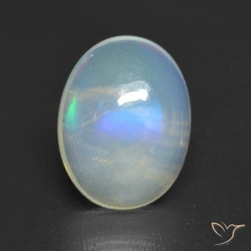 1.43ct 자연스러운 다색 오팔, 타원형, 투명한