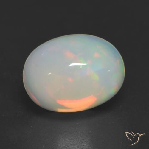 1.54ct 자연스러운 다색 오팔, 타원형, 투명한