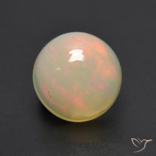 0.95ct 자연스러운 다색 오팔, 둥근, 투명한