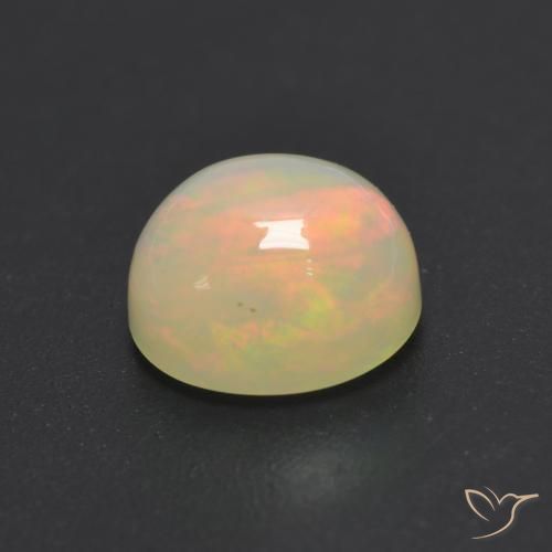 0.95캐럿 천연 다색 오팔, 둥근, 투명한