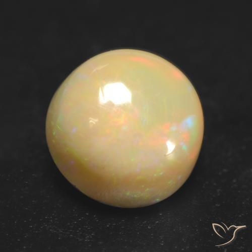 0.89ct 자연스러운 다색 오팔, 둥근, 투명한