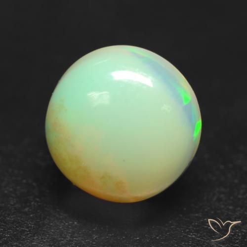 0.85ct 자연스러운 다색 오팔, 둥근, 투명한