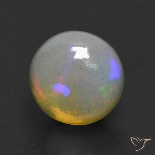 1.01ct 자연스러운 다색 오팔, 둥근, 투명한