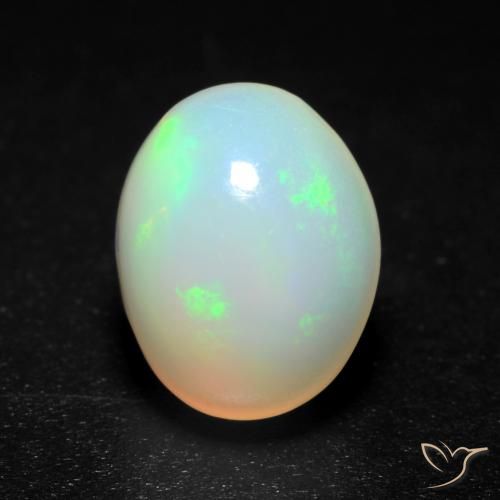 1.38ct 자연스러운 다색 오팔, 타원형, 투명한