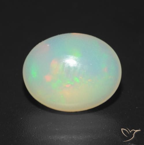 1.15ct 자연스러운 다색 오팔, 타원형, 투명한