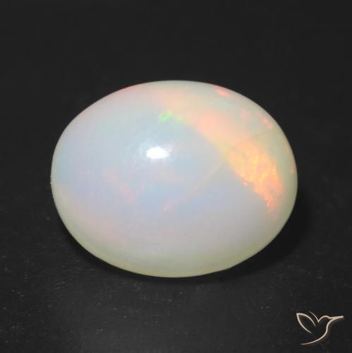 1.41ct 자연스러운 다색 오팔, 타원형, 투명한