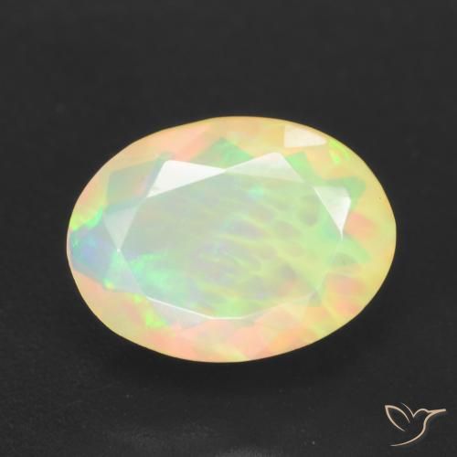 1.15ct 자연스러운 다색 오팔, 타원형, 투명한