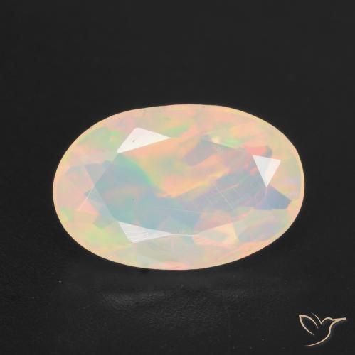 1.42ct 자연스러운 다색 오팔, 타원형, 투명한