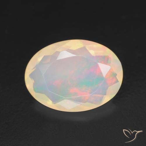 1.34ct 자연스러운 다색 오팔, 타원형, 투명한
