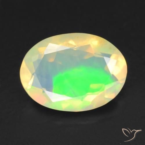 0.73ct 자연스러운 다색 오팔, 타원형, 투명한
