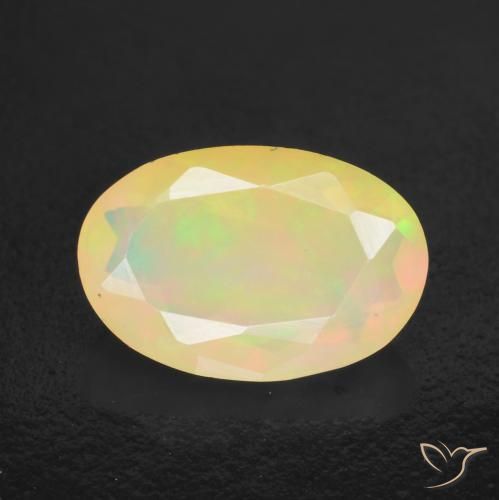 1.49ct 자연스러운 다색 오팔, 타원형, 투명한