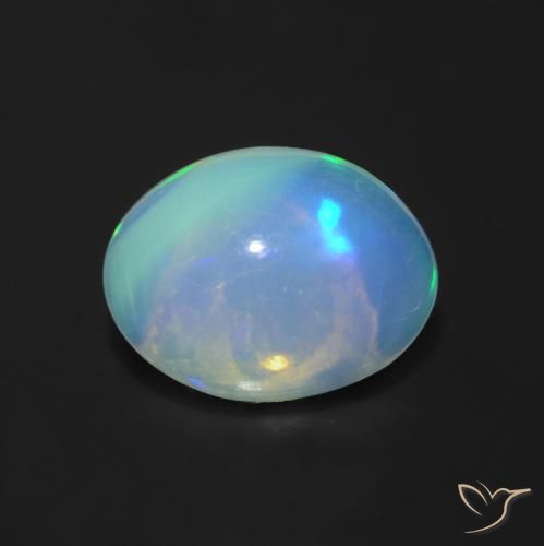 1.22ct 자연스러운 다색 오팔, 타원형, 투명한