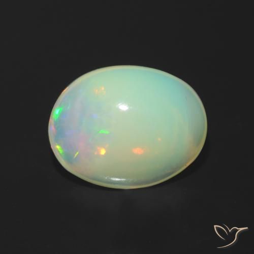 1.27ct 자연스러운 다색 오팔, 타원형, 투명한