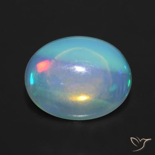 1.08ct 자연스러운 다색 오팔, 타원형, 투명한