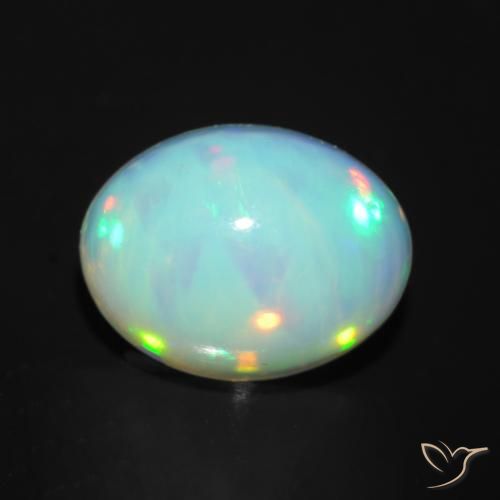1.34ct 자연스러운 다색 오팔, 타원형, 투명한