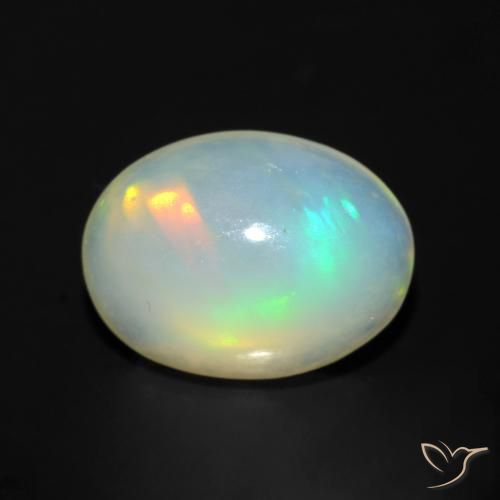 1.05ct 자연스러운 다색 오팔, 타원형, 투명한