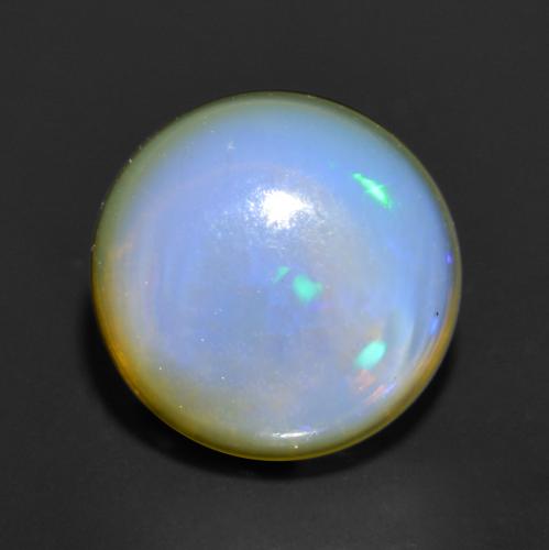 0.90캐럿 천연 다색 오팔, 라운드 컷, 투명한