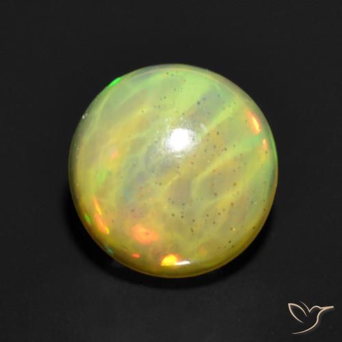 0.85ct 자연스러운 다색 오팔, 둥근, 투명한