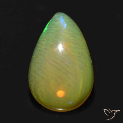 0.60ct 자연스러운 다색 오팔, 배 모양, 투명한