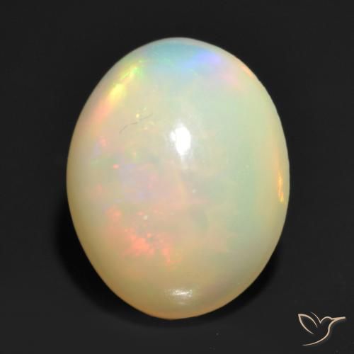 1.20ct 자연스러운 다색 오팔, 타원형, 투명한