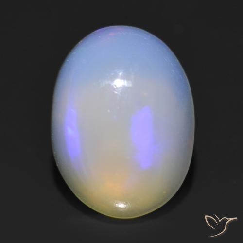 1.13ct 자연스러운 다색 오팔, 타원형, 투명한
