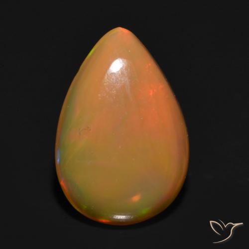 0.96ct 자연스러운 다색 오팔, 배 모양, 투명한